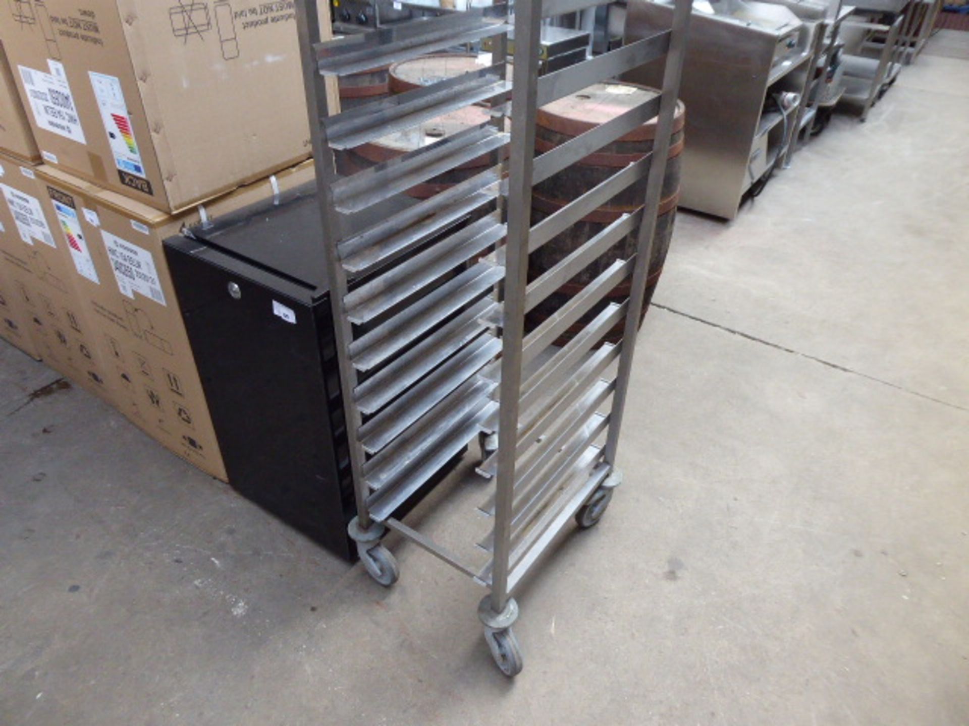 Stainless steel mobile tray trolley - Image 2 of 2