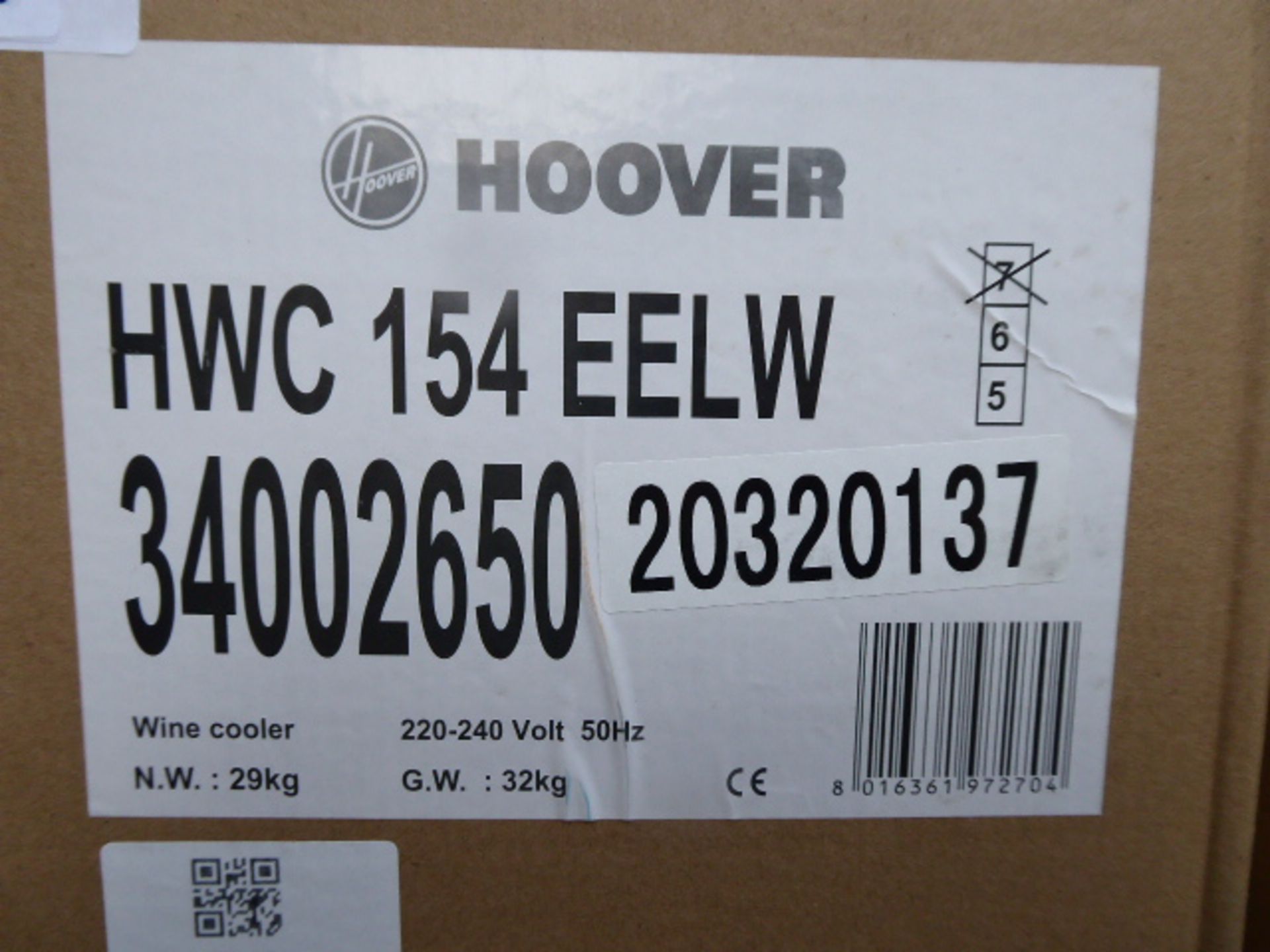 (375) Hoover HWC 154 EELW low level wine cooler with box and instructions on continental plug with - Image 3 of 3