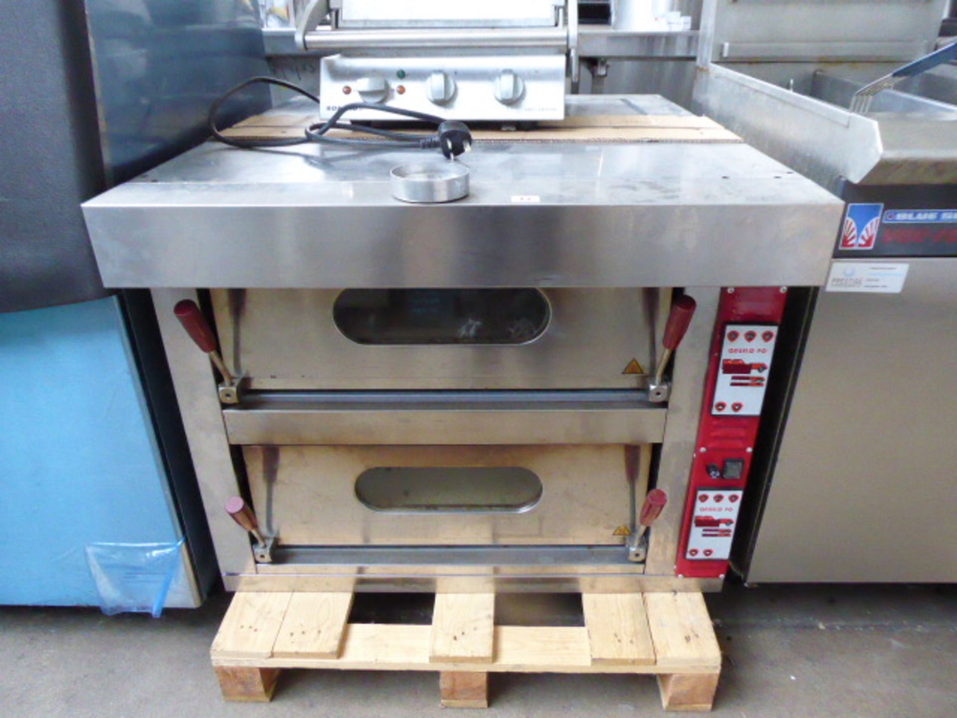 86cm electric Angelo Po Model FPZ24E twin deck pizza oven, Year 2016