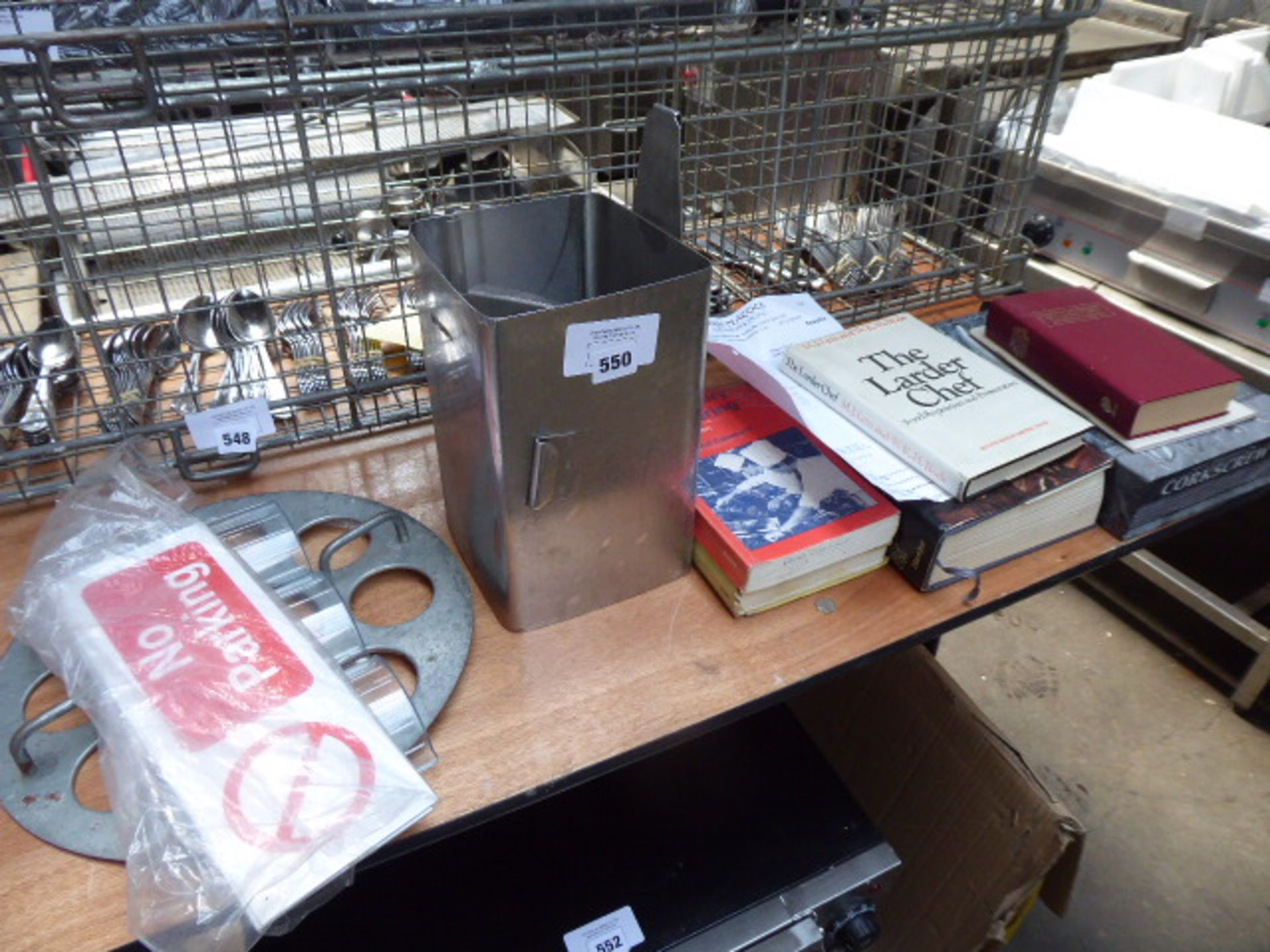 (306) Boxed corkscrew, ham slicer tool, blade changer and 4 cookery books