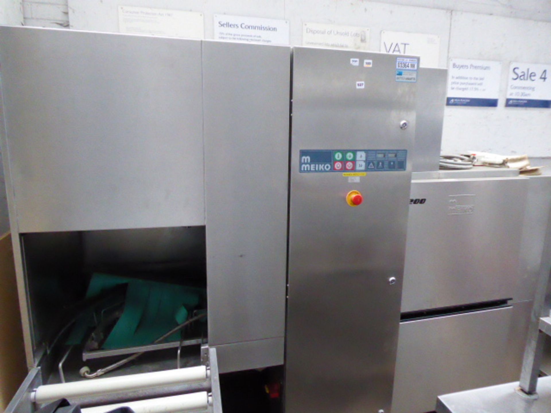 Meiko model K200 deck type dishwasher with an 150 cm pre rinse and waste disposal unit and a