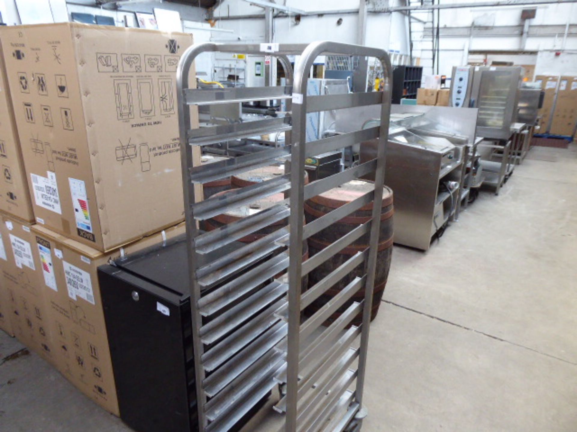 Stainless steel mobile tray trolley