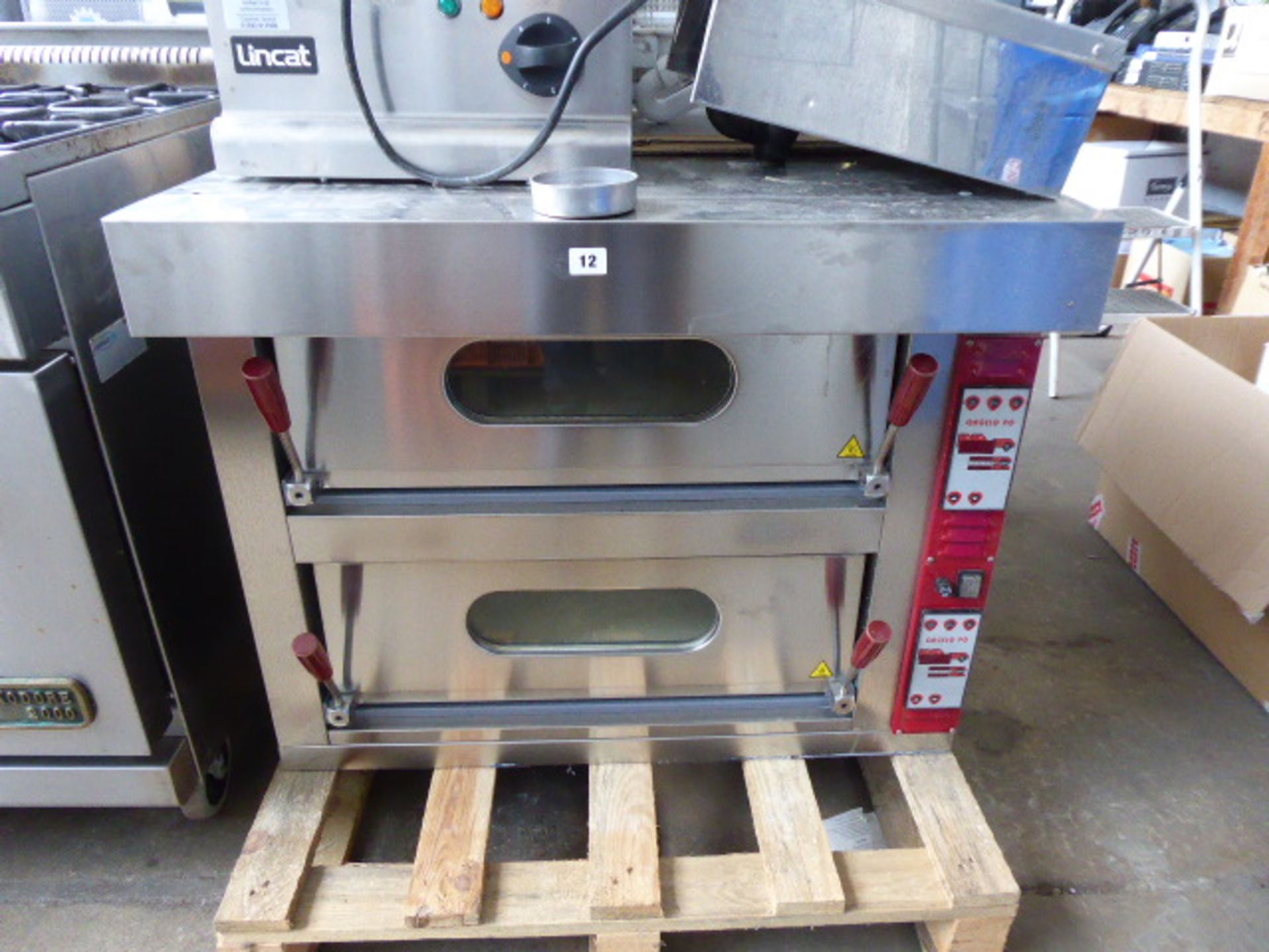 86cm electric Angelo Po Model FPZ24E twin deck pizza oven, Year 2017