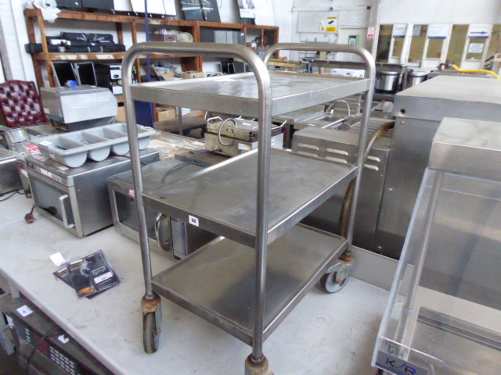 Stainless steel 3-tier trolley