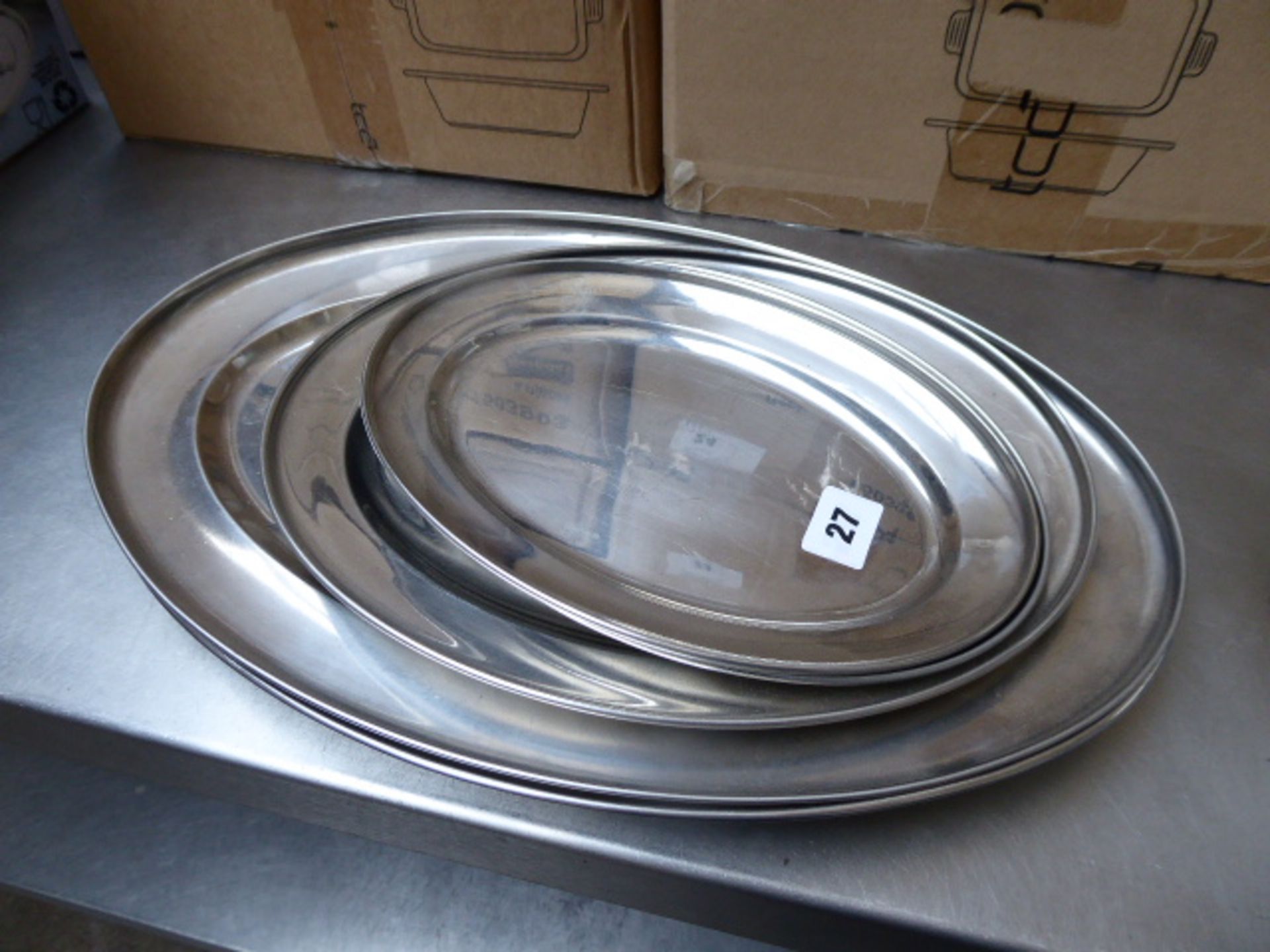 Stainless steel oval platters