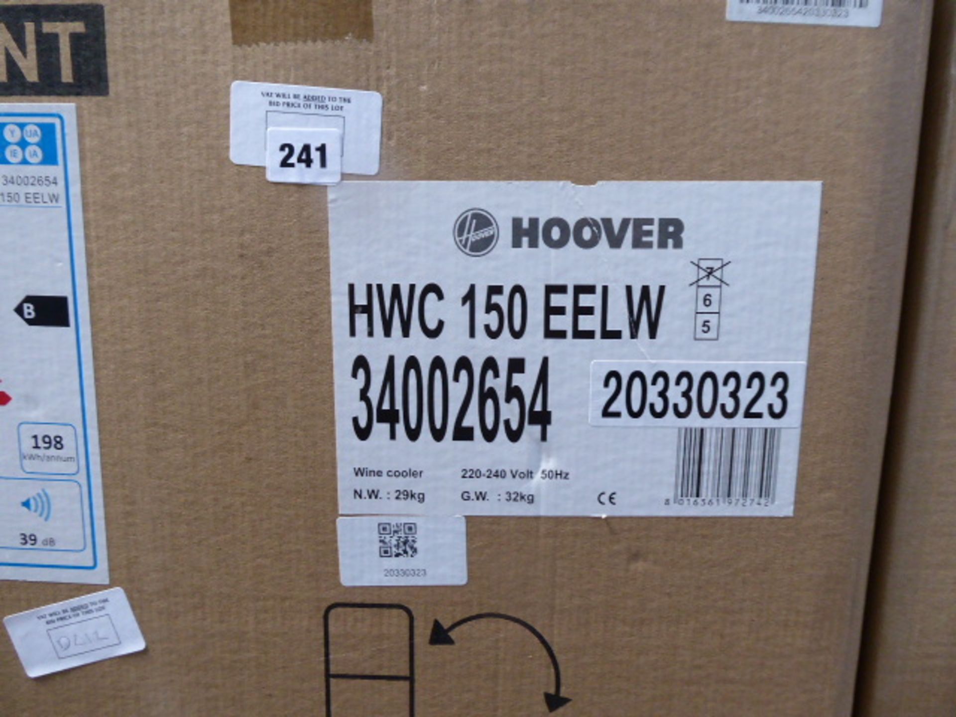 (355) Hoover HWC 150 EELW low level wine cooler with box and instructions, with continental plug and - Image 2 of 2