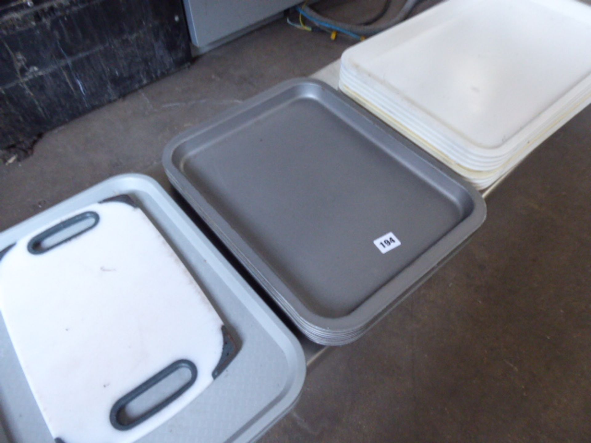 Assorted plastic serving trays