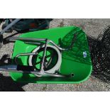 Flat pack green aluminium framed wheelbarrow, no bolts