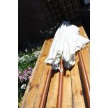 Cream cloth wooden pole garden parasol