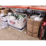 3 boxes of misc. items incl. aerials, cabling, galvanized brackets, etc.