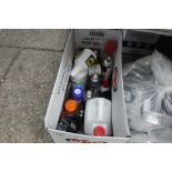 Box containing various fluids incl. WD40