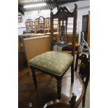 Set of four mahogany framed green upholstered dining chairs * Collectors Item, sold subject to our