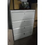 (2057) Modern white four drawer filing cabinet