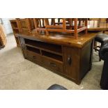 Hardwood TV stand with media drawers