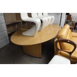 (2051) Modern oval beech effect boardroom table