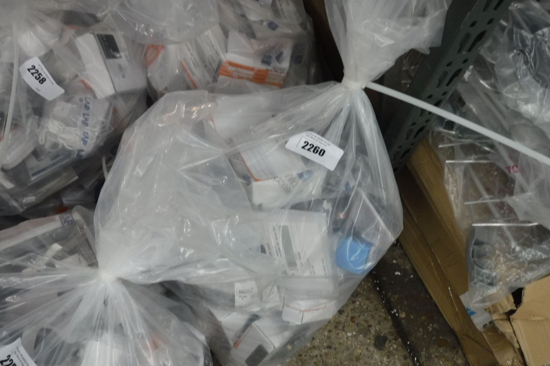 Bag of mixed switches, sockets and electrical goods