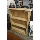 Modern pine open fronted bookcase