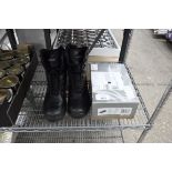 Pair of Apache boots and pair of black leather shoes in size 8