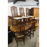 Walnut extending dining table with 5 matching dining chairs * Collectors Item, sold subject to our