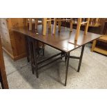 Dark oak effect butterfly style drop leaf dining table