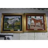 2 framed equestrian paintings by Sidney John Benford