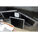 3 computer monitors