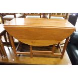 Teak effect drop leaf occasional table