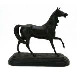 After Pierre-Jules Mene (1810-1879), a bronze figure modelled as a horse with front leg uplifted,