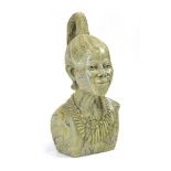 Robert J. Dodzo (Zimbabwe), a shona stone bust modelled as a young lady, signed to the side, h.