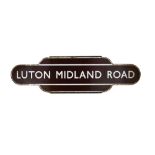 An enamelled railway sign 'Luton Midland Road', l.