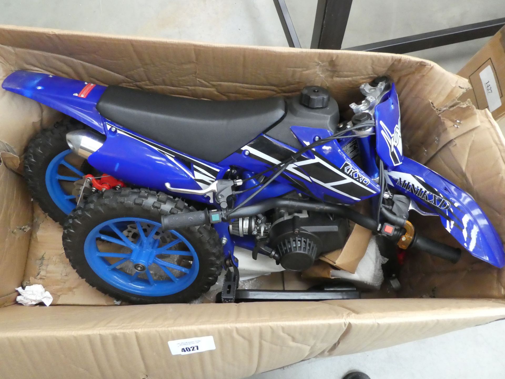 Petrol powered mini KXD flatpack childs motorbike