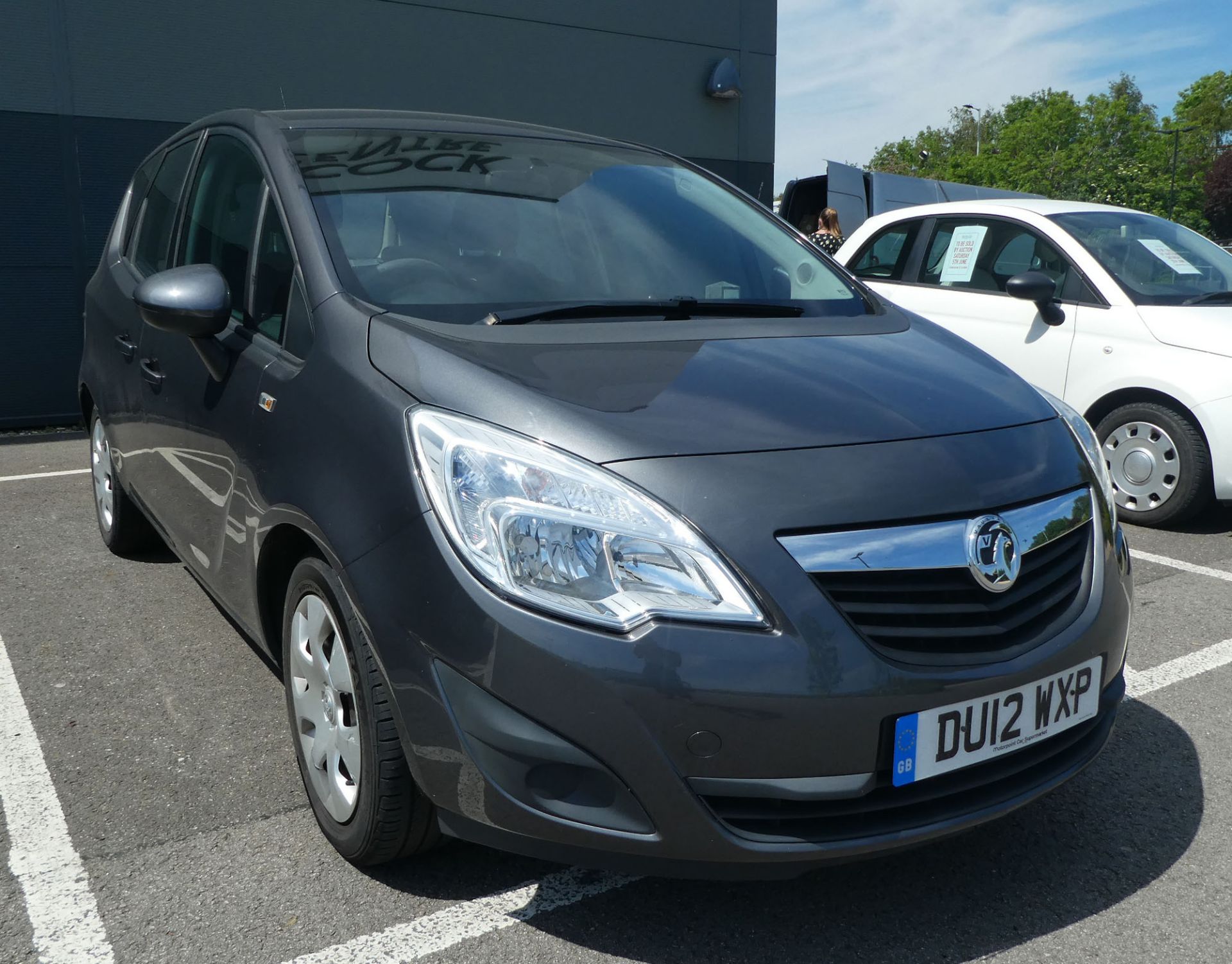 Vauxhall Meriva Exclusiv Turbo 138 in grey, registration plate DU12 WXP, first registered 16.03.