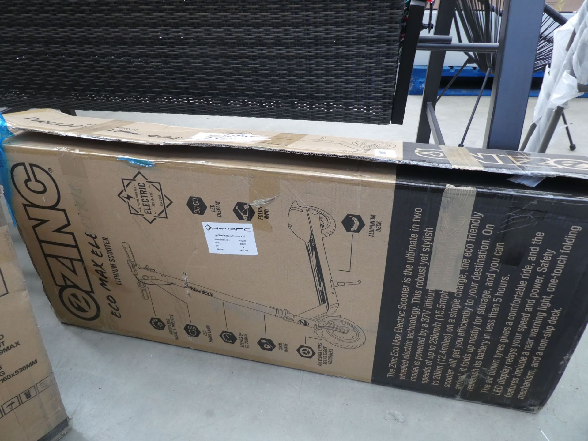 Boxed Zinc electric scooter