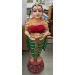 5008 Statue of an Indian beauty holding an offering plate