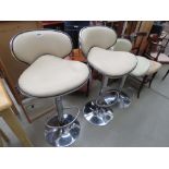 3 chromium based bar stools with faux leather seats together with Victorian bedroom chair