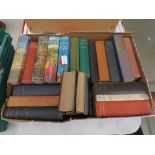 Box containing travel books by H V Morton