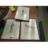 5113 3 framed and glazed prints of military gentlemen