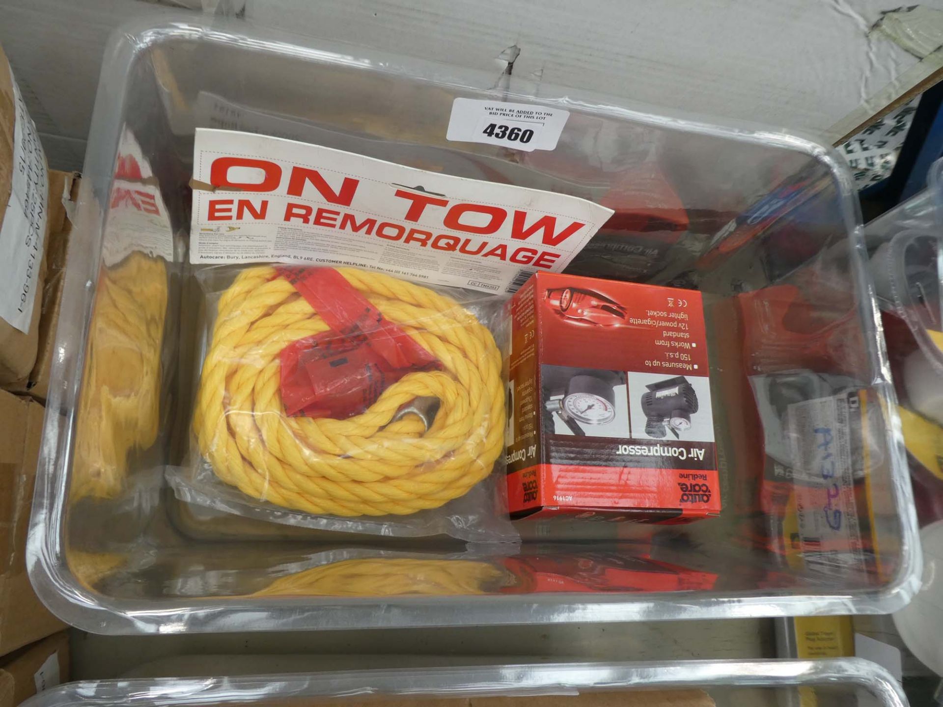 Tow rope and small compressor