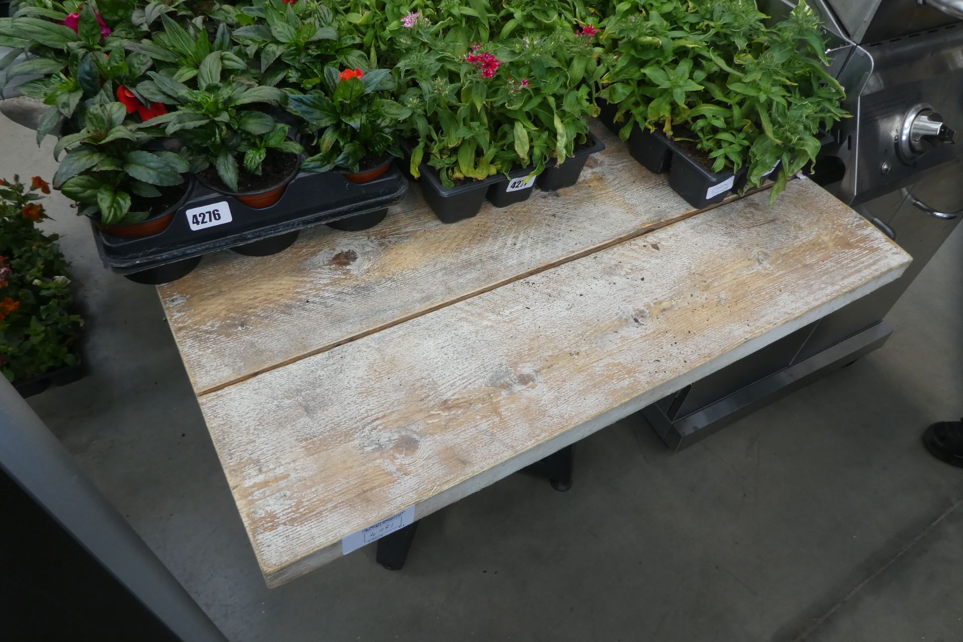 Industrial metal framed garden table - Image 2 of 2