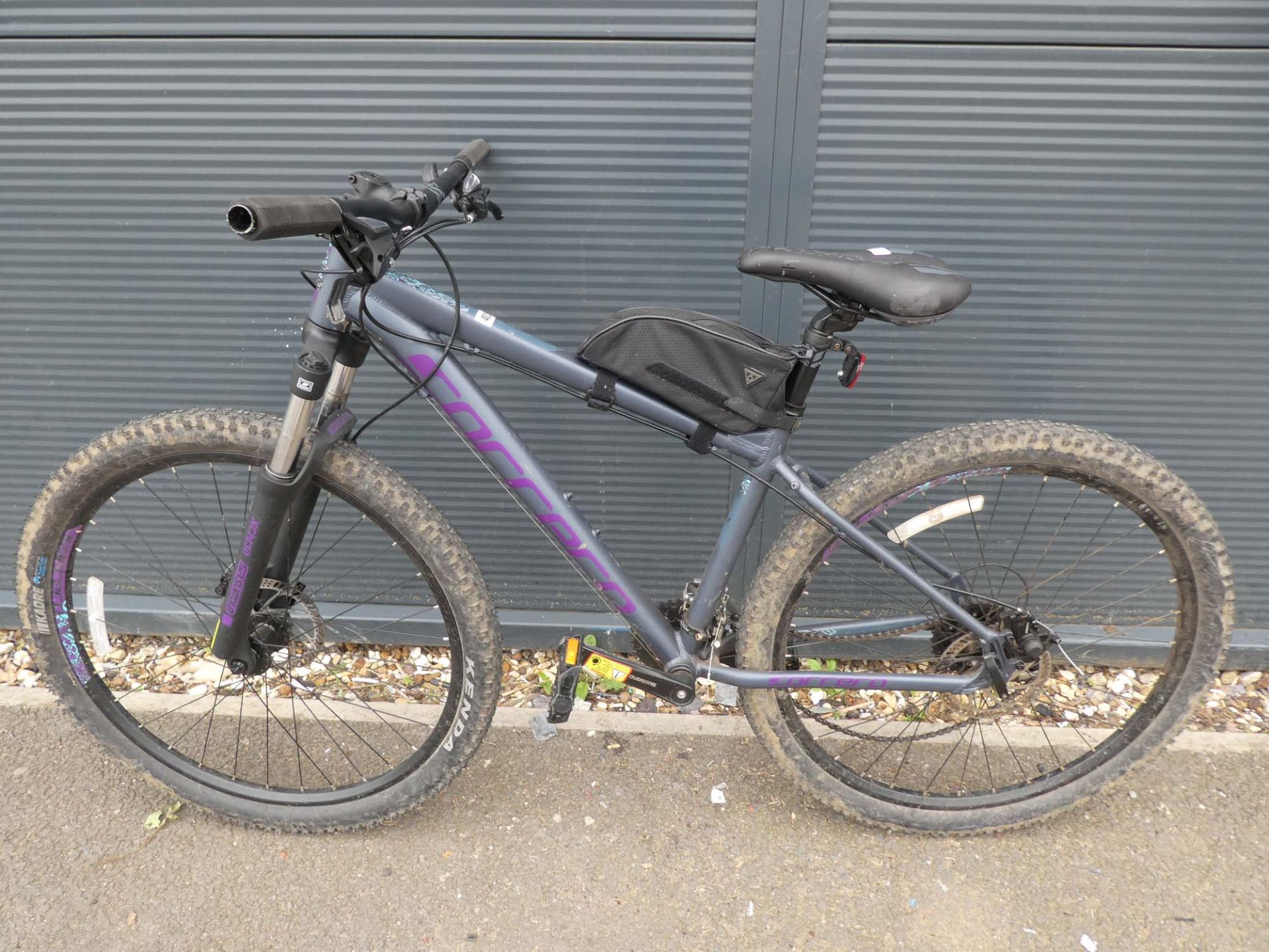 Carrera grey and purple gents mountain bike