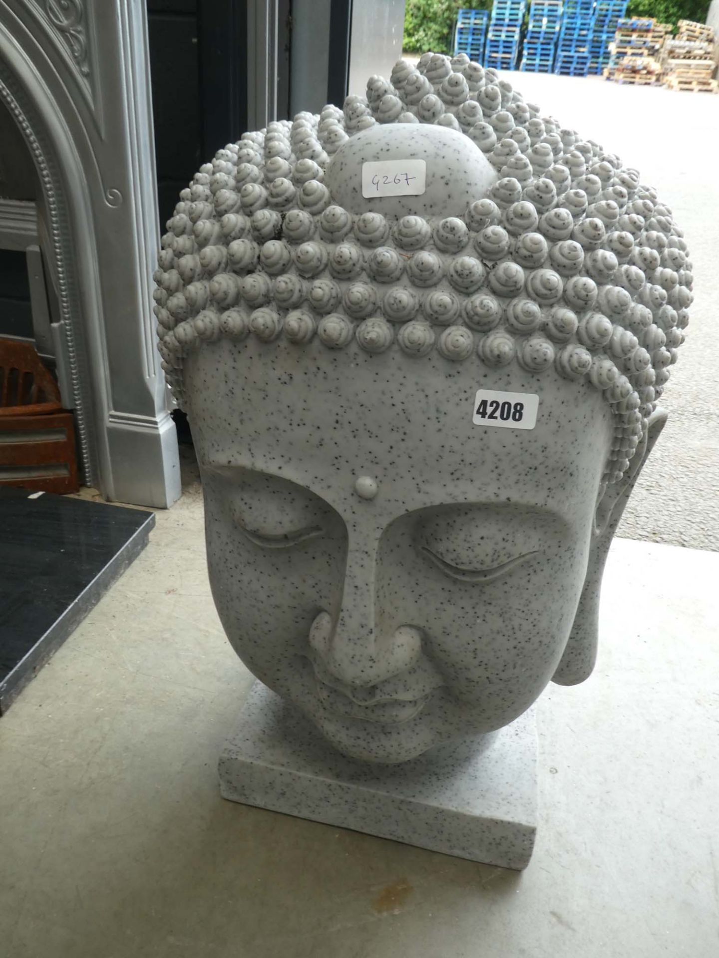 Large grey Buddha head