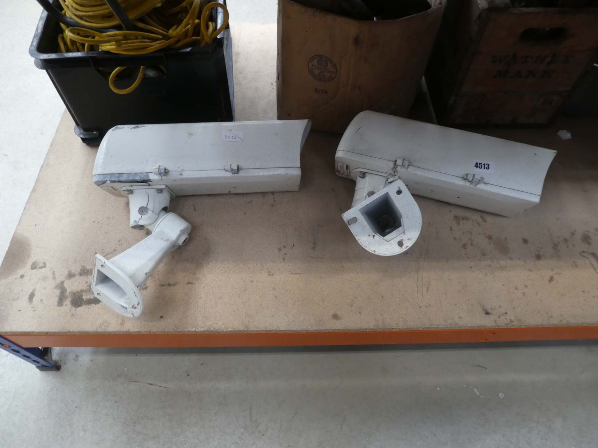 2 vintage security cameras