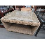 Rattan 2 tier coffee table