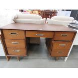 Dark wood knee-hole desk