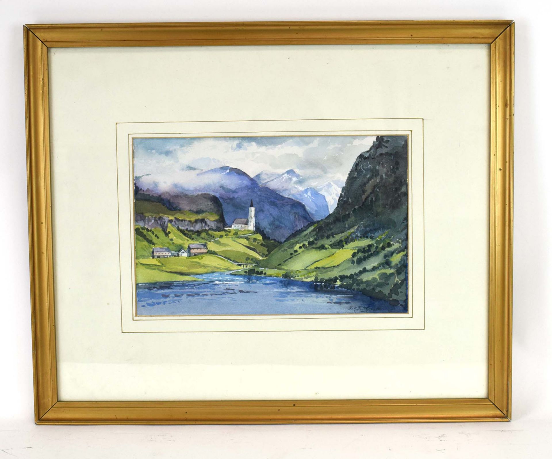 321 (4/6) F.. K.. Fitzgerald,'Eidfjord, Norway',signed,watercolour,19.5 x 30 cm