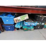 8 boxes of prints, childrens toys, ornamental figures and household goods