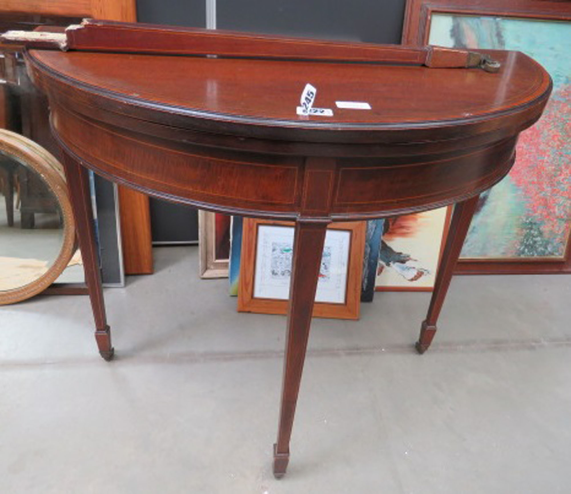 5222 Edwardian circular fold-over card table