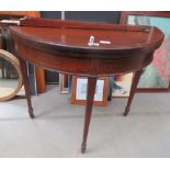 5222 Edwardian circular fold-over card table