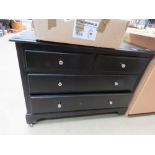 Black painted chest of two over two drawers