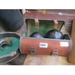 Case containing 2 lawn bowls